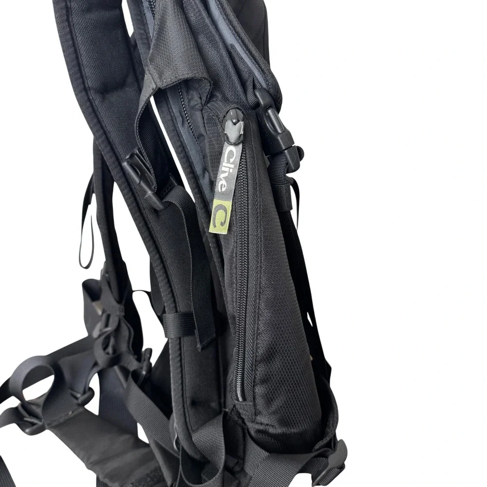Clive Slim Pack Backpack Black Vintage REI Technical Daypack Bag 703-435-0012